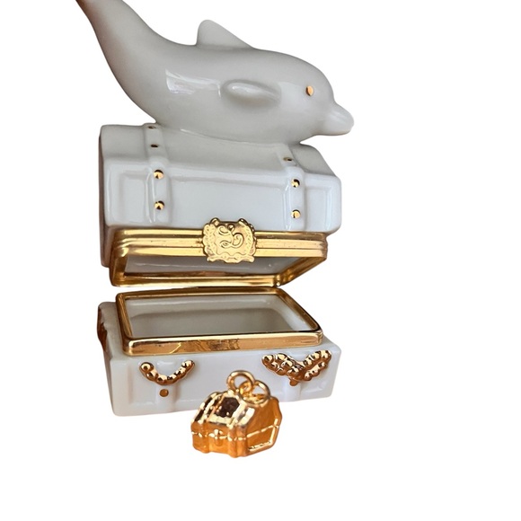 Lenox Dolphins hidden treasure box trinket box  - Picture 3 of 8
